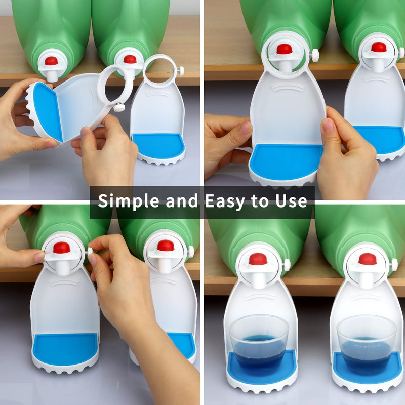 Febwind 2 Pcs Laundry Detergent Cup Holder Fabric Softener Drip Catcher Soap Holder Tray Cup Stand Container Laundry Soap Station Organizer White - Image 4